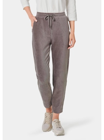 GOLDNER Kurzgröße:  Lässige Casualhose SARA mit Tunnelzug in taupe