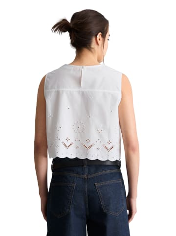 Marc O'Polo DENIM Spitzentop cropped in Silky White