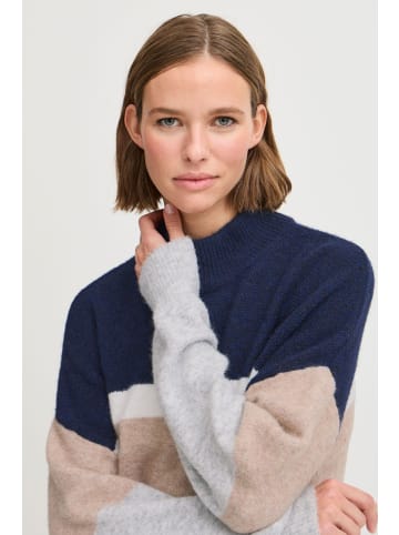 b. young BYOMEA STRIPED JUMPER 2 - KNIT Loose fit in Medieval Blue Mix