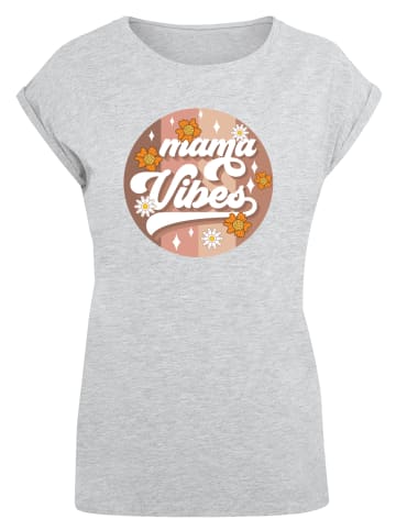 F4NT4STIC T-Shirt Mothers Day Mama Vibes Vintage Inspired Motherhood in grau meliert