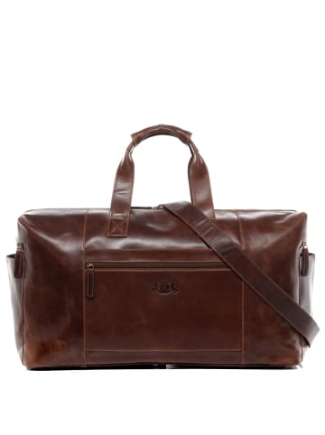 SID & VAIN Leder-Reisetasche Leder Weekender Unisex BRISTOL in braun