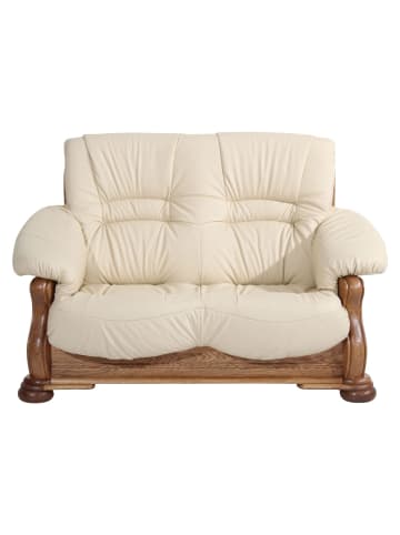 58 aufm Kessel SOFA 2-Sitzer Katlin Bezug Echtleder Eiche rustikal P43 / beige
