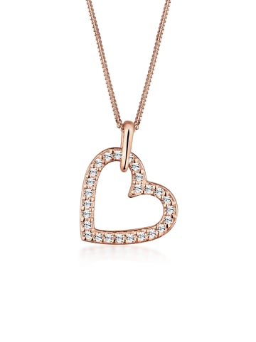 Elli Halskette 925 Sterling Silber Herz in Rosegold