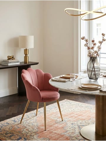 KADIMA DESIGN Esszimmerstuhl Tulpe Samt Gepolstert, Küchenstuhl mit in Rosa