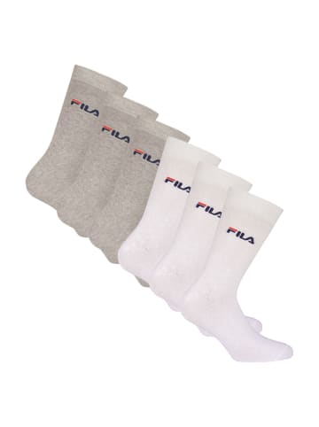 Fila Socken 6er Pack in Grau/Weiß