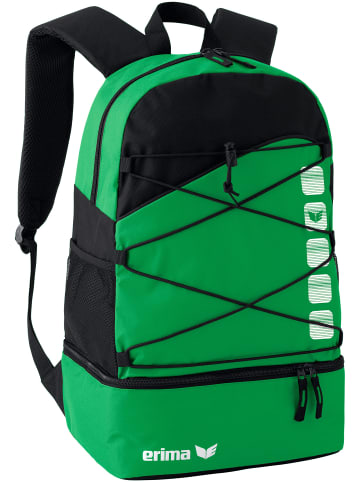 erima Club 5 Multifunktionsrucksack mit Bodenfach in smaragd/schwarz