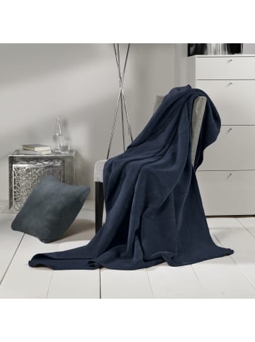 Erwin Müller Baumwolle Wohndecke 2er-Pack in marine