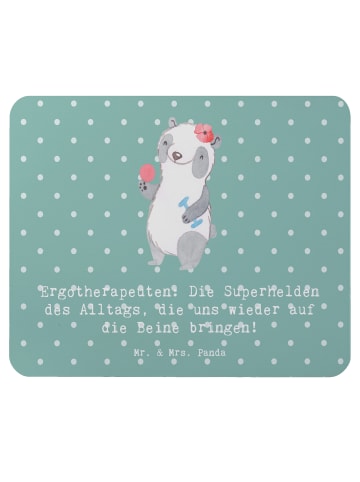 Mr. & Mrs. Panda Mauspad Ergotherapeutin Superhelden mit Spruch in Meeresbrise