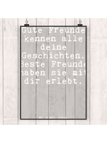 Mr. & Mrs. Panda Bild Gute Freunde kennen alle... mit Spruch in Schwarz