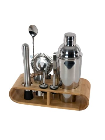 Intirilife 12-teiliges Cocktail-Shaker Set in Silber