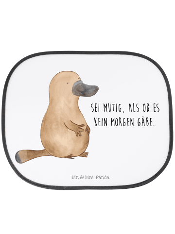 Mr. & Mrs. Panda Sonnenschutz Fürs Auto Schnabeltier Mut mit Spruch in Weiß