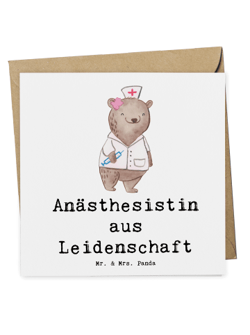 Mr. & Mrs. Panda Deluxe Karte Anästhesistin Leidenschaft mit Spruch in Weiß