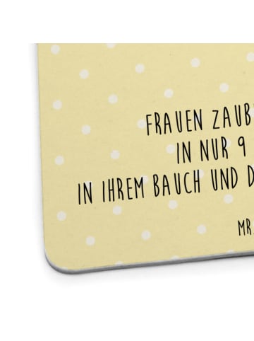 Mr. & Mrs. Panda Bierdeckel Storch mit Spruch in Gelb Pastell