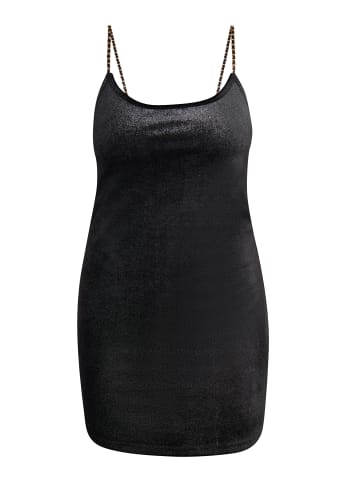 faina Damen Glitzerndes Mini-Samtkleid in Schwarz
