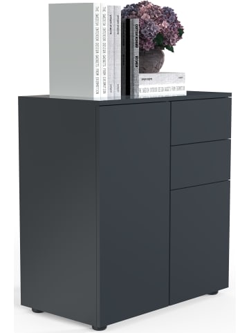 VCM Holz Kommode Sideboard Anrichte Dalosa 4 Schublade in Anthrazit