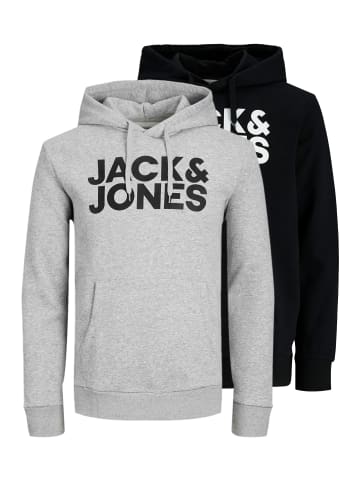 Jack & Jones Sweatshirt / Hoodie Corp in Grau / schwarz