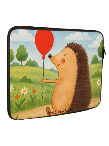Mr. & Mrs. Panda Laptop Tasche Igel Luftballon Design ohne Spruch in Weiß