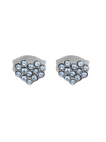 Adeliás Damen Ohrringe – Ohrstecker aus Edelstahl mit Strass Steinchen in silber