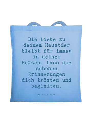Mr. & Mrs. Panda Tasche Spruch Trauerbewältigung Haustierverlust... in Sky Blue