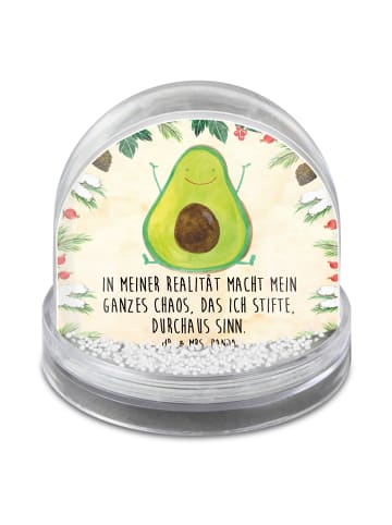 Mr. & Mrs. Panda Schneekugel Weihnachten Avocado Glücklich mit S... in Naturpapier