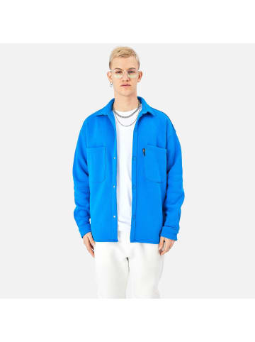 Megaman Hemdjacke Oversize Fit Übergangsjacke in Blau