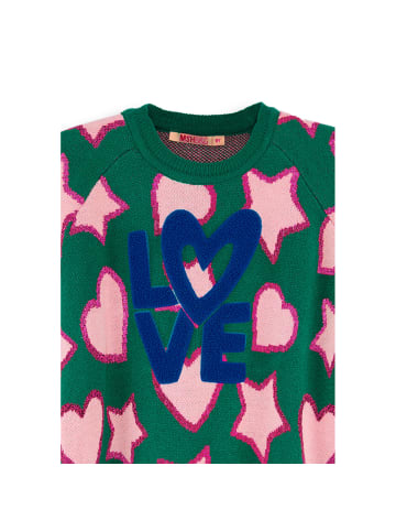 Denokids Strickpullover Stars&Hearts in gruen