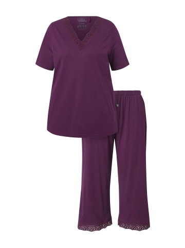 Ulla Popken Pyjama in traubenrot
