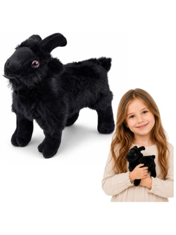 Wisam Plüschziege für Kinder, schwarz, 16 cm