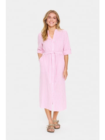 SAINT TROPEZ Kleid HaddaSZ Gerade Passform in Fandango Pink White Stripe