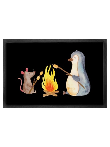 Mr. & Mrs. Panda fußmatte Pinguin Lagerfeuer ohne Spruch in Schwarz