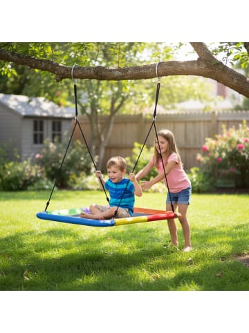 relaxdays Nestschaukel „eckig“ in Bunt – (B)150 x (T)80 cm