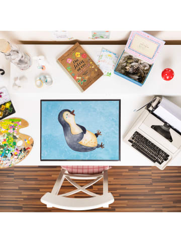 Mr. & Mrs. Panda Schreibunterlage Pinguin Lachen ohne Spruch in Eisblau