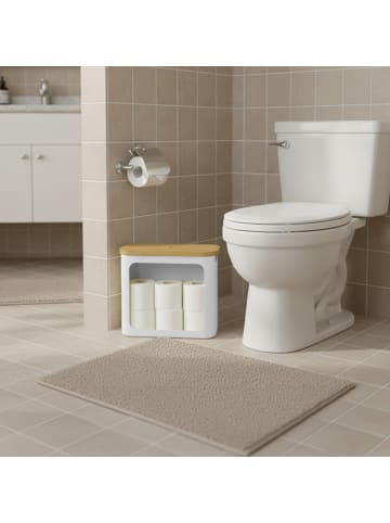 relaxdays Toilettenpapier Aufbewahrung in Weiß - (B)43 x (H)36 x (T)17 cm