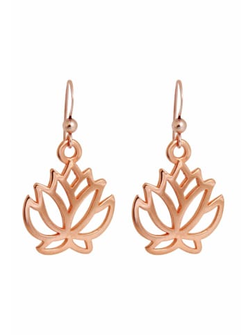 Gemshine Ohrringe YOGA Lotus Blumen in rose gold coloured