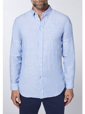 Colorado Denim Leinenhemd mit klassischer Knopfleiste in Blau