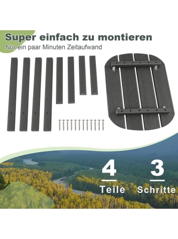 COSTWAY Beistelltisch Outdoor 2er Set in Grau