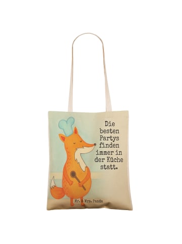 Mr. & Mrs. Panda Stofftasche Fuchs Koch Design mit Spruch in Weiß