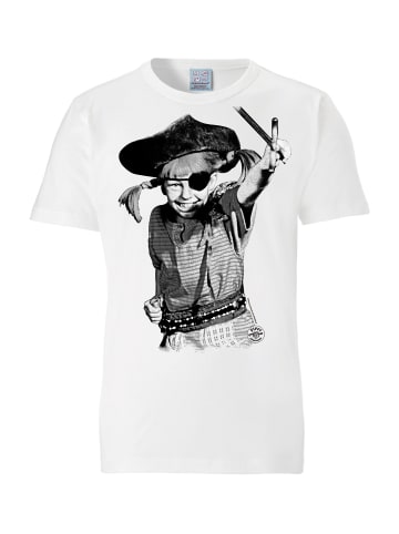 Logoshirt T-Shirt Pippi Langstrumpf – Pirat in altweiss