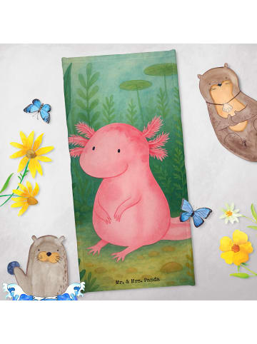 Mr. & Mrs. Panda Duschhandtuch Axolotl Niedlich Design ohne Spruch in Grau Pastell