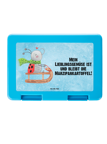 Mr. & Mrs. Panda Aufbewahrungsbox Smörle Rodeln mit Spruch in Eisblau