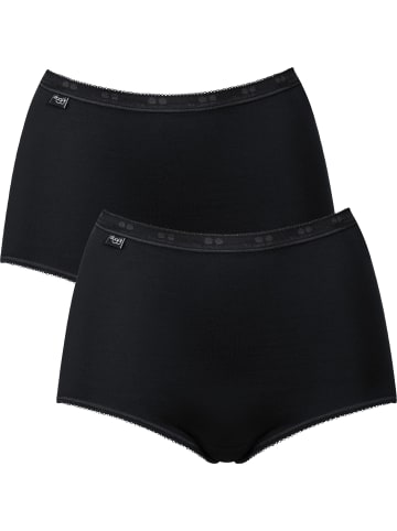 Sloggi Baumwolle, Single-Jersey Taillenslip 2er-Pack Basic+ in schwarz