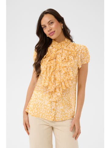 SAINT TROPEZ Langarm - Hemd LiljaSZ Gerade Passform in Golden Apricot Leopard