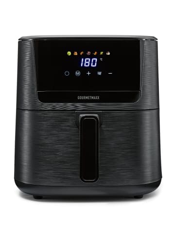 Gourmet Maxx Heißluft-Fritteuse 1600W schwarz Digital 6,5l 7 Programme Schwarz