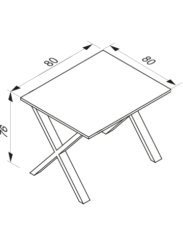 VCM  Schreibtisch Bürotisch Computertisch 80x80 Lona X in Schwarz / Weiß