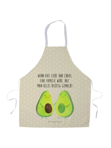 Mr. & Mrs. Panda Grillschürze Avocado Pärchen mit Spruch in Gelb Pastell