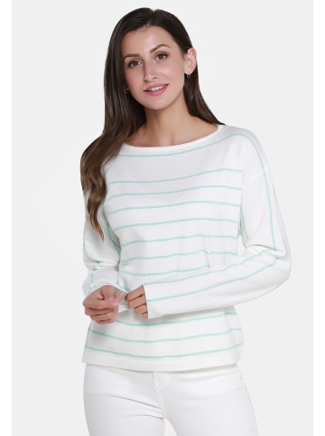 Usha Pullover in Wollweiss Minze