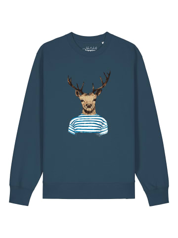 wat? Apparel Sweatshirt Hirsch in Petrol