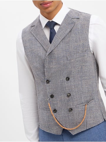 CG Anzugweste Mathew in blau grau - 0001