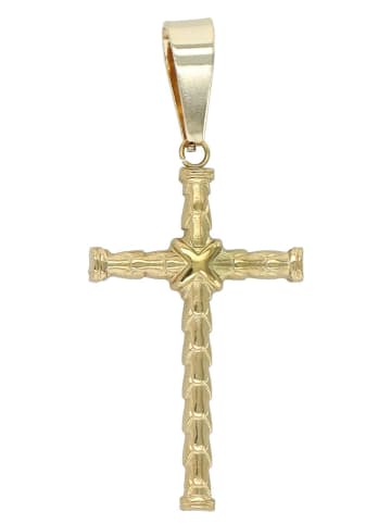 Adeliás Unisex Anhänger – Kreuz Kreuzanhänger aus Edelstahl in gold