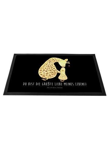 Mr. & Mrs. Panda Schmutzfangmatte Giraffe Kind mit Spruch in Schwarz